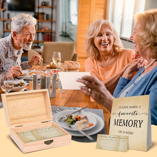 50th Birthday Party Share a Memory Set, 1976 Birthday Gifts for Women Men, 1976 Wooden Share A Memory Box with Memory Sign...