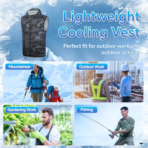 YMTHE Cooling Vest with 2 Fans and 30000mAh Large Battery Pack, Air Conditioned Jacket for Men