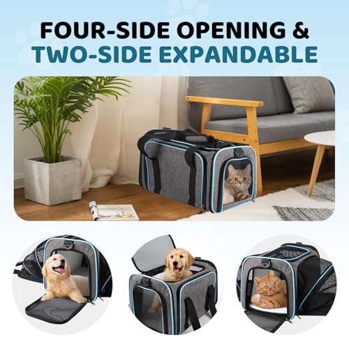 Cat Carrier - Airline Approved Expandable Soft Side Pet Carrier, Collapsible Pet Travel Bag Carrier with Foldable Pet Bowl...