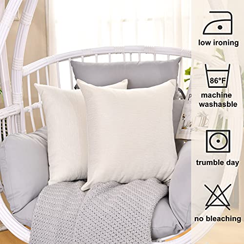 WANZELONYO Throw Pillow Covers Bulk Plain Linen Blank Couch Cushion Case for Vinyl Sublimation HTV Ironing Craft Embroider...