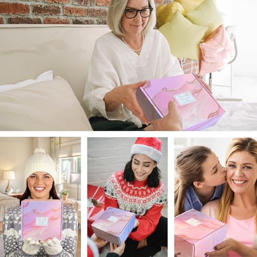 Happy Birthday Gifts for Women, 9pc Get Well Baskets, Pink Self Care Package Relaxing Spa Bath Thinking of You Gift Set fo...