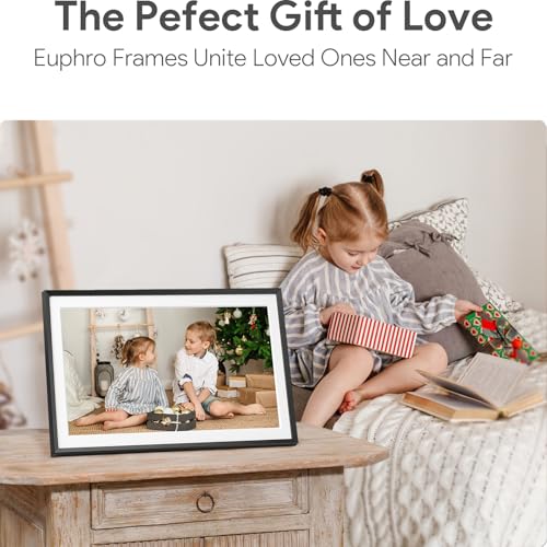 Euphro 15.6'' Digital Picture Frame with 1920x1080 IPS Touch Screen, Smart Digital Photo Frame with 32GB Storage, Easy Set...