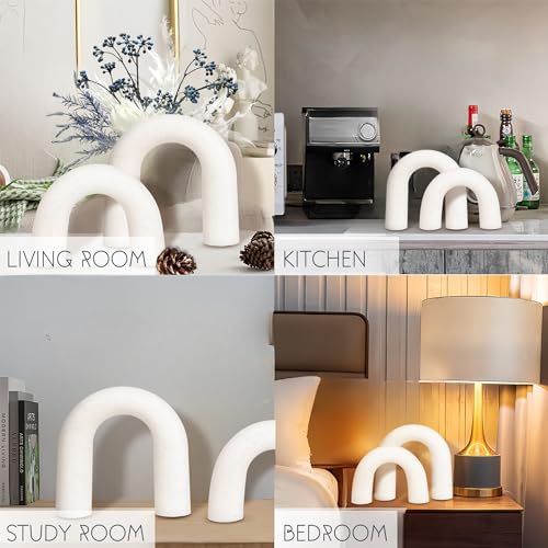 Defined Deco Ceramics Arch Decorative Objects,Neutral Home Decor for Shelves,Shelf Decor Aesthetic,Home Decorations for Li...