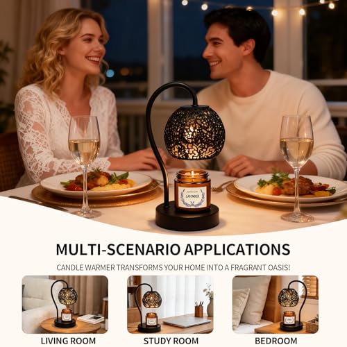 Saertiloki Earth Candle Warmer Lamp with Timer Dimmable, Home Decor & Gifts for Mom Women Wife, Safe Flameless Candle Warm...
