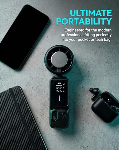 Cyromark Personal Fans Portable Rechargeable - 100-Gear Handheld Fan, Wearable & Foldable 3-in-1 Turbo Fan with Ice Compre...