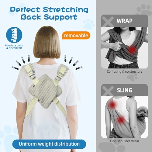 Geelraqaly Carry Small Dogs and Cats for Versatile Pocket Portable Pet Front Backpack ,Reducing Back Pain, for outings,Tra...