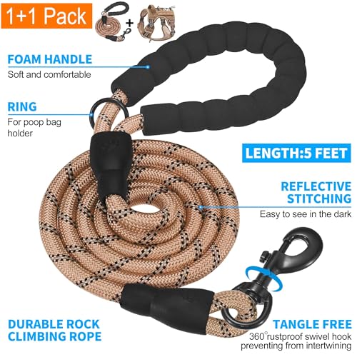 Beebiepet Heavy Duty Tactical Dog Harness for Small Dogs, No Pull Adjustable Pet Harness Reflective Service Training Easy ...