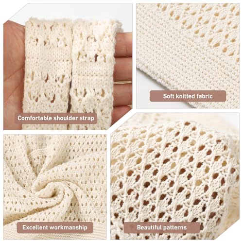 WantGor Crochet Bags, Beach Mesh Tote Bag Womens Shoulder Shopping Handbag Casual Travel Totes Bag Foldable Hobo Bags