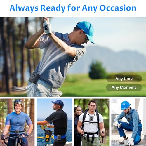 BREEZOME Portable Waist Fan 10000mAh Rechargeable with 20000RPM Stepless Speed, Powerful Airflow Belt Fan, 25H Personal Co...