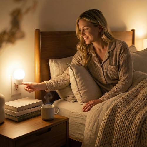 LED Night Lights Plug into Wall, Warm White/Cool White Adjustable,Tool Free Setup Plug in Night Light,1W Bright Nightlight...