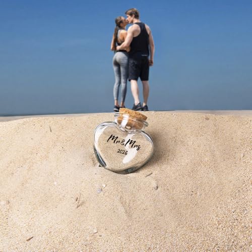 TUNGURIS Mr&Mrs 2026 Sand Keepsake Jar, Bridal Shower, Wedding, Engagement, Honeymoon, Travel Gift for Couples, Newlywed, ...