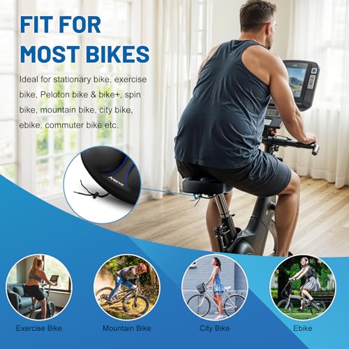 APECYC Bike Seat Cushion Gel Padded Saddle Cover for Men Women - Extra Padding Soft Comfort Bicycle Seat Cushion for Pelot...