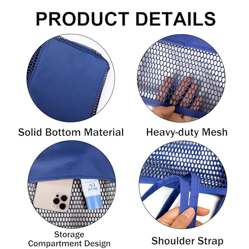 Frenou Mesh Tote Beach Bag For Women Fairycore Hobo Bag,Shoulder Bag Casual Crochet Bags Navy