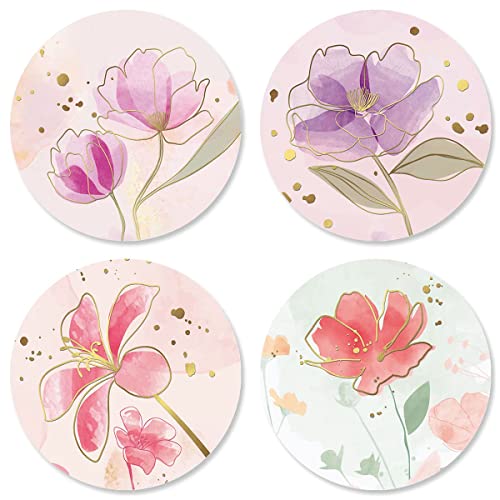 Current Floral Pairs Deluxe Happy Anniversary Cards For Couples - Set of 8 (4 Designs), 5 x 7 Inches, Sentiments Inside
