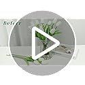 Beferr White Tulips Artificial Flowers 18Pcs Faux Silk Tulip Real Touch Tulip Fake Flowers Bouquets Arrangements for Mothe...