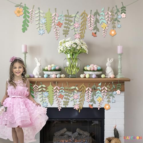 KatchOn, Pastel Flower Banner Garland - 6.5 Feet, Pack of 2 | Cheerland Flower Banner | Wildflower Garland Floral for Wedd...