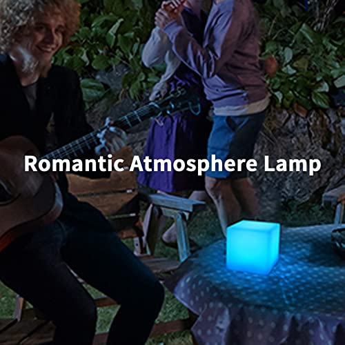 Borelor LED Cube Light, 4-Inch Rechargeable & Remote Control Mood Lamp, 16 Color Changing Glowing Night Light, Dimmable De...