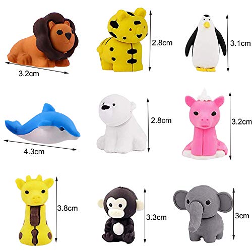 URSKYTOUS 35Pcs Animal Erasers Desk Pets for Kids Animal Pencil Erasers Bulk Puzzle Eraser Toys Gifts for Classroom Prize...