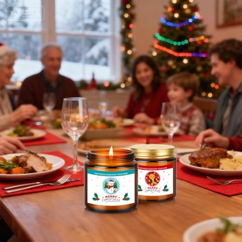 Christmas Candle Set,Scented Candles for Holiday,4 Pack Natural Soy Candles for Home Scented,Christmas Gifts for Women and...