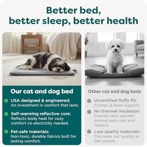 FurHaven ThermaNAP Self Warming Cat Mat, Dog Bed for Crates with Self-Warming Technology for Cozy Rest, Fully Machine Wash...
