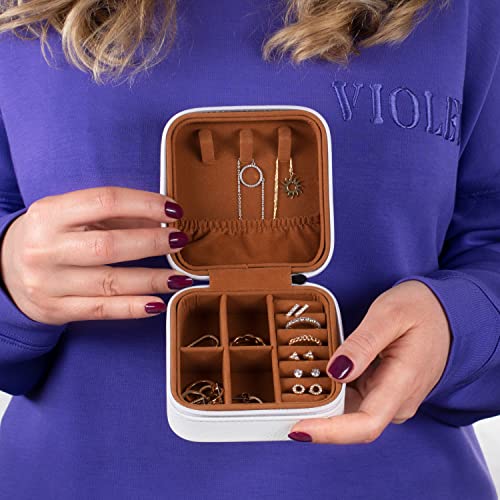 Custom Leather Jewelry Box w/Name & Birth Flower Month - Birthday Gifts for Women, Personalized Jewelry Travel Case - Cust...