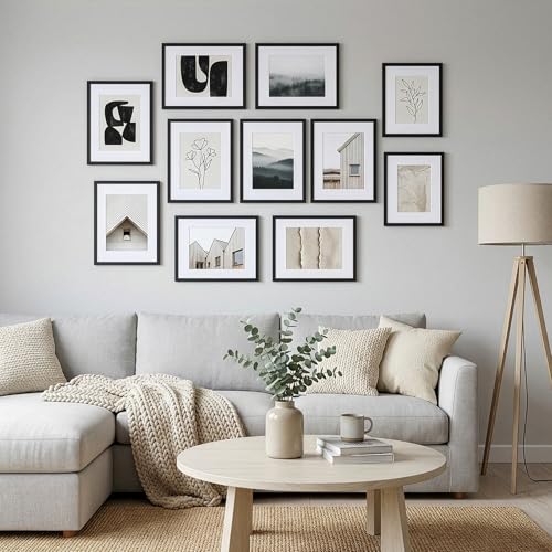 Rempry 8.5X11 Certificate Picture Frames Set of 11, Black 8.5x11 Photo Frames without Mat or Displays 6X8 Picture with Ma...