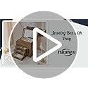 HOOBRO Jewelry Box with Mirror, Wooden Jewelry Organizer Box with Side Clear Acrylic Panel, Large Jewelry Case for Earring...