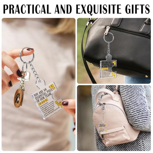 DRMNPKT Team Appreciation Gifts for Employee Coworker Staff Bulk, Teamwork Thank You Gift Set Puzzle Piece Acrylic Keychains