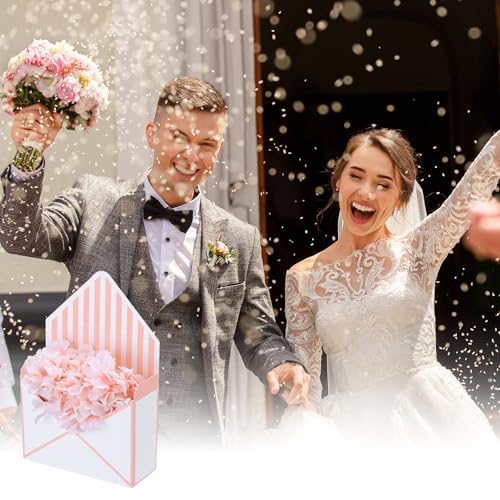 PATIKIL Paper Flower Gift Bags Set, 4 Pcs Paper Bouquet Flower Gift Bag with Handle Small Folding Hand Hold Envelope Box f...