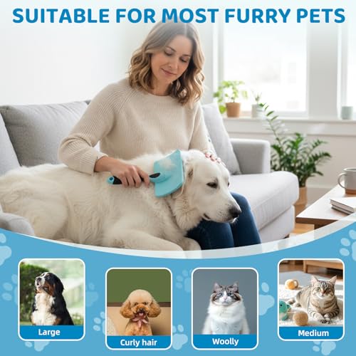 Great Pyrenees Brush,Dog Brush for Great Pyrenees,De-shedding and Fluffing Grooming Brush,Gifts for Great Pyrenees,Blue