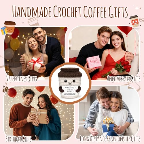 Jettryran Birthday Gifts for Husband from Wife to My Husband Birthday Gift Handmade Croche Coffee for Men Wedding for Him ...