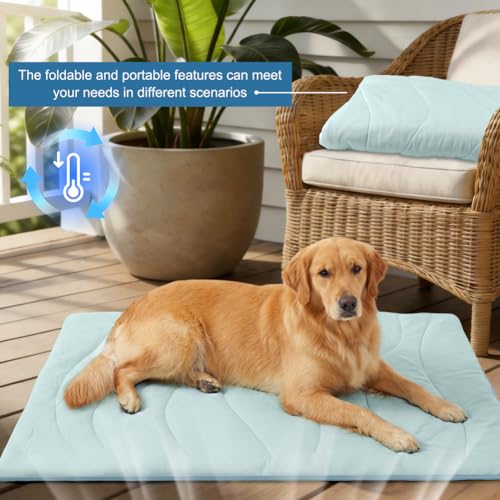 TILZIKA Dog Cooling Mat for Dogs & Cats - 0.87" Thick Self-Cooling Pet Mat (Large 48×28") - Machine Washable, No Electrici...