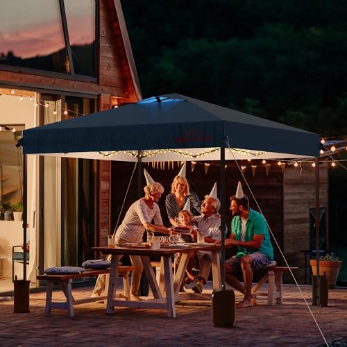 10x10 Pop Up Canopy with Sidewalls, Easy Up Canopy Tent, Heavy Duty Tents for Parties, One Person Set Up Event Tent, Light...