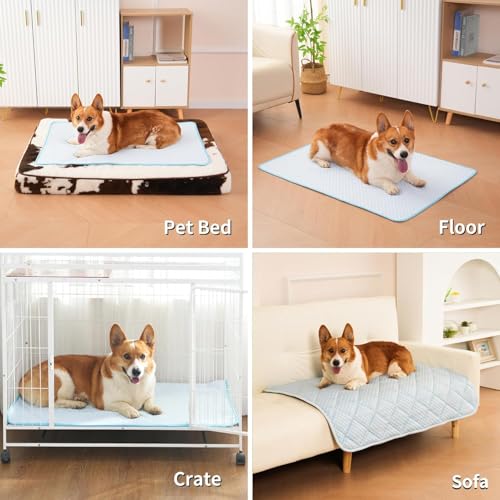 Petvolve Dog Cooling Mat, Washable Cooling Mat for Dog, Foldable Kennel Pet Bed, Cool Pad (Cool &Warm Surface) for All Sea...