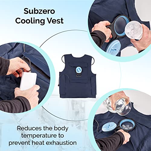 Water Circulating Cooling Vest by SubZero, Battery Powered Ice Cooling Keeps Cold 2-5hrs