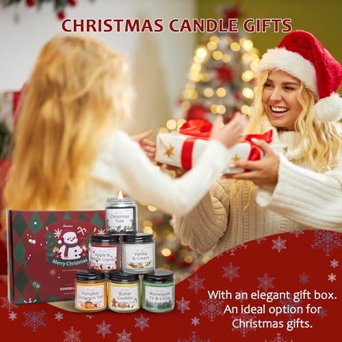 Christmas Candles Scented Candle Set: 6 Pack Christmas Scents Candle Bulk Home Scented - Holiday Candle Gifts for Women an...