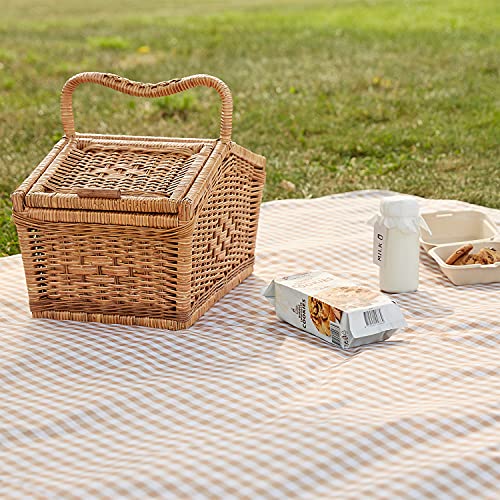 Beyond Thursday Cute Gingham Picnic Blanket, Waterproof Foldable, in Large 80x60in and Extra Large 80x80in, Portable Compa...