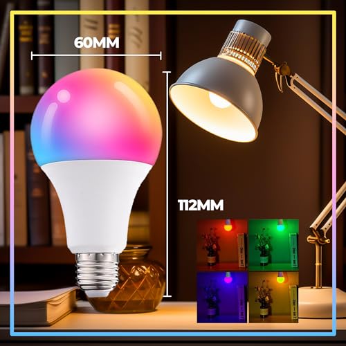 Droiee Dimmable E26 Warm LED Light Bulb, 6W RGBW Color 500LM with 16 Color Changing Modes for Christmas, Party etc with Re...