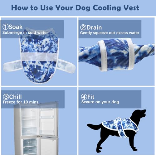 UNIPUP Dog Cooling Vest – Lightweight Pet Cooling Shirt 3D Breathable Mesh, Reflective Strips & UV Protection for Walking,...