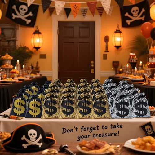 RICHNESS Money Bag with Dollar Sign 4.5X6 Inch Faux Leather Costume Money Bag Pouch with Drawstring Closure Treasure Sack ...
