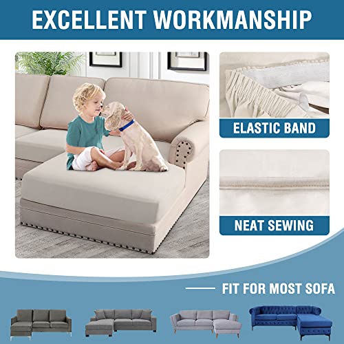 H.VERSAILTEX 100% Waterproof Seat Cushion Covers Sectional Couch Covers 4 Pieces Sofa Cushion Covers L Shape Cushion Chais...