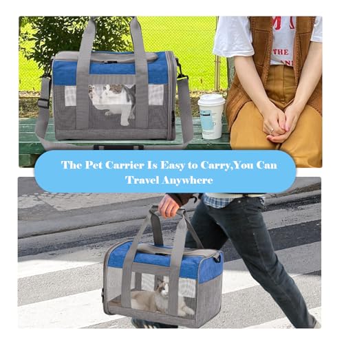 MUYG Soft Sided Pet Carrier for Cat,Airline Approved Cat Carriers Collapsible Portable Kitten Travel Crate Breathable Vent...