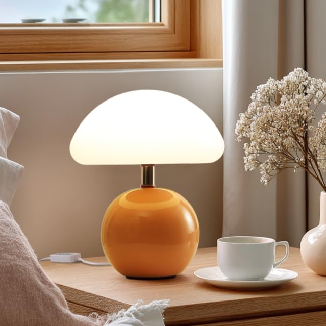 Joyzy Mushroom Table Lamp for Bedroom Light, Desk Bedside Small Lamps for Living Room Night Stands, Mushroom Lighting Deco...