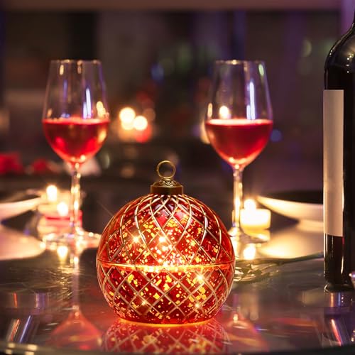 Birthday Glass Flameless LED Candles Wedding Decorative Light Birthday Gift for Her,Battery Operated Flickering Electric L...