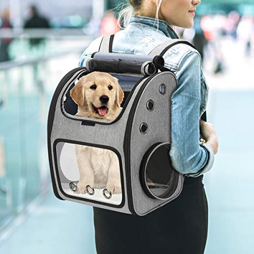 COVONO Expandable Pet Carrier Backpack for Cats, Dogs and Small Animals, Portable Pet Travel Carrier, Super Ventilated Des...