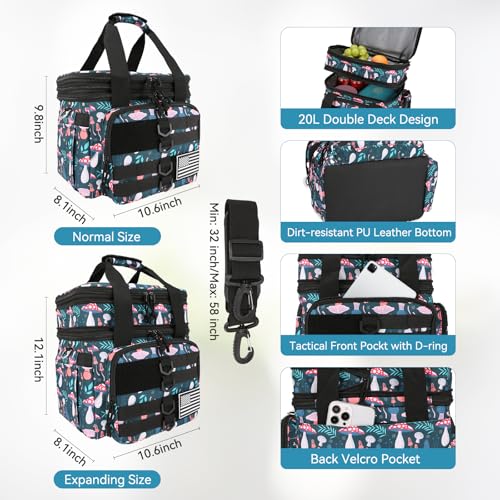 GVGHIDZ Tactical Lunch Bag for Men and Women – Large Insulated, Leakproof, Waterproof Cooler with Dual Compartments and Un...
