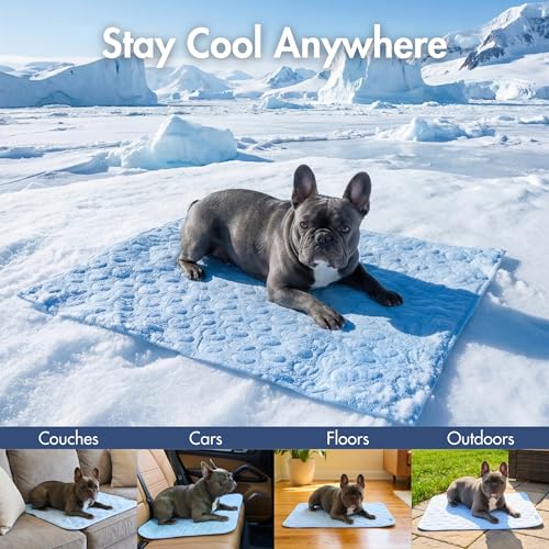 Spark Paws Cooling Mat for Dogs - Self Cooling Dog Mat & Pet Cooling Pad for Large, Medium & Small Dogs - Non-Toxic, Non-G...