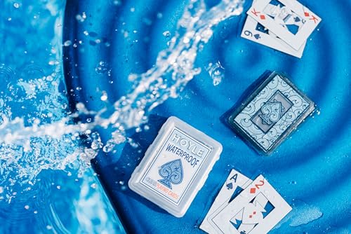 Hoyle Waterproof Playing Cards, Clear Plastic Deck of Cards for Outdoor Card Games, Camping, Beach, Pool & Travel Games (1...
