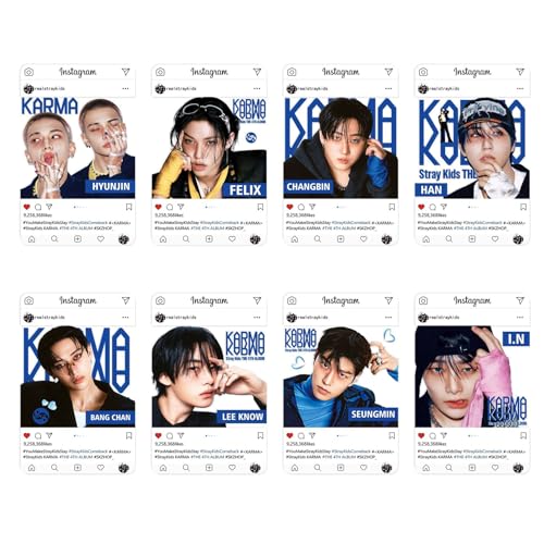 KPOPBP New Album Karma Gift Box Set, Photocards, Laptop Stickers, Keychain, Lanyards and Tape Rolls, Gift for SKZ Boys and...