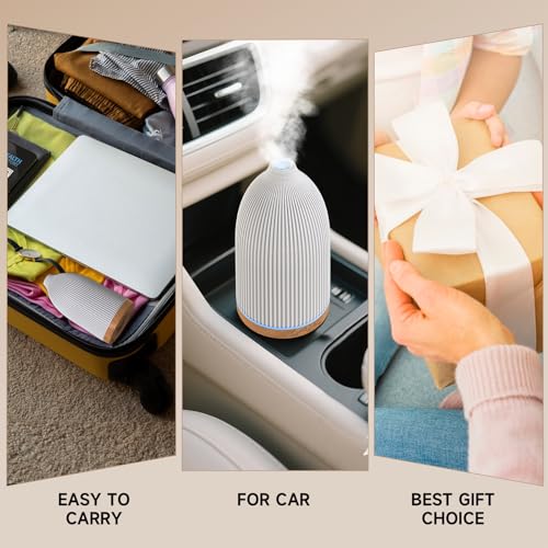 URPOWER 100ML Essential Oil Diffusers for Home, Ultrasonic Aromatherapy Diffuser with 7 Color Changing Lights, Timer & Aut...